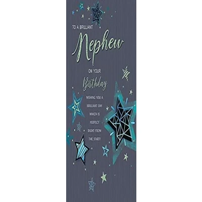 Image of Piccadilly Greetings Regal Publishing Modern Birthday Card Nephew,blackgreenblue,9 x 6 inches