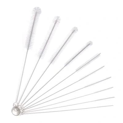 Image of Bottle Cleaning Brushes, 10 Pcs Tube Brush Nylon Pipe Cleaner Set for Glasses Straw