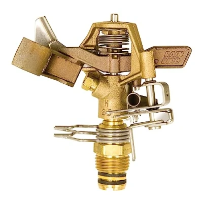 Image of Rain Bird 25PJDAC Brass Impact Sprinkler, Adjustable 20 360 Pattern, 20&#039; 41&#039; Spray Distance