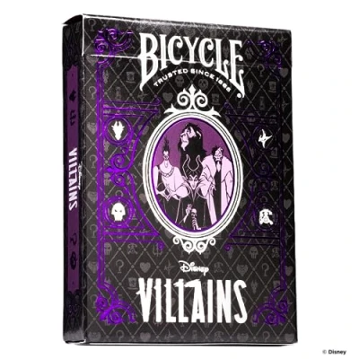 Image of Bicycle Disney Villains Playing Cards Features 12 Including Scar, Maleficent, Ursula, and More Green or Purple (Colours May Vary)
