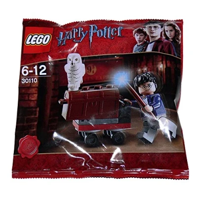 Image of Harry Potter Lego 30110 King&#039;s Cross Trolley with Hedwig, Trunk and Mini Figure
