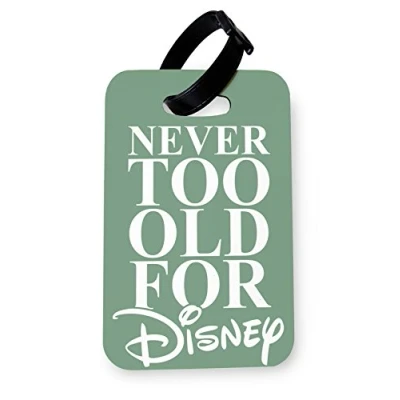 Image of WTF Never Too Old for Disney Green Printed Art Faux Leather Passport Cover/Luggage Tag (Luggage Tag)