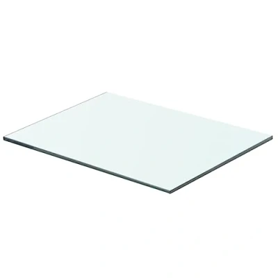 Image of vidaXL Shelf Panel Modern, Clear Tempered Glass for Slatwall, 40x25 cm Transparent, Strong &amp; Durable with 15kg Load Capacity