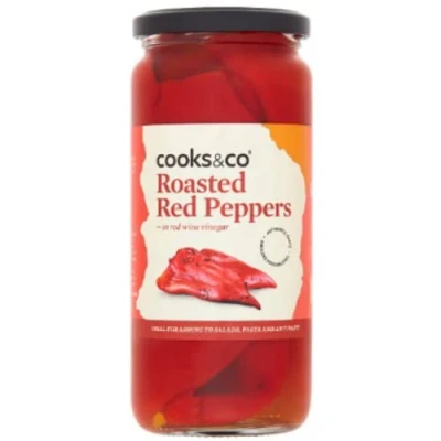 Image of Cooks &amp; Co Roasted Red Peppers in Wine Vinegar 460g x 6