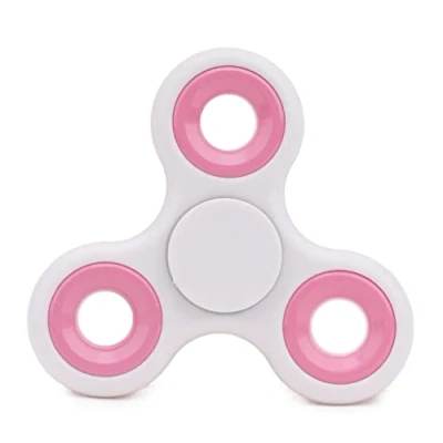 Image of Toyland® Fidget Hand Spinner Stress and Anxiety Relief Assorted Colours (White &amp; Pink Rings)