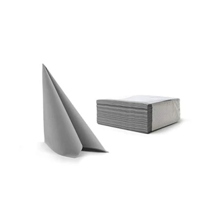 Image of Alvotex Chic Airlaid 50 Napkins, Fabric Like, Disposable Napkin, Grey, 40 x cm