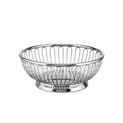 Image of Alessi 826/15 Round Wire Design Basket Stainless Steel 18/10, Mirror Polished, Silver