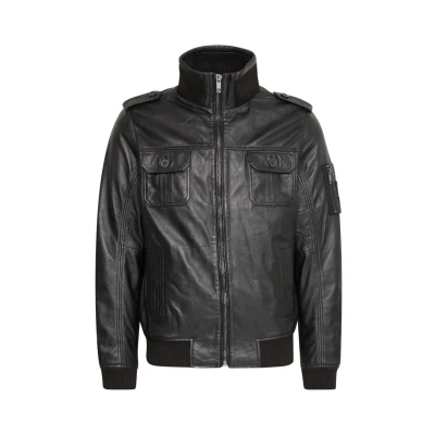 Image of Solid Sdcamash Leather jacket, Men&#039;s, Size: Large, Black