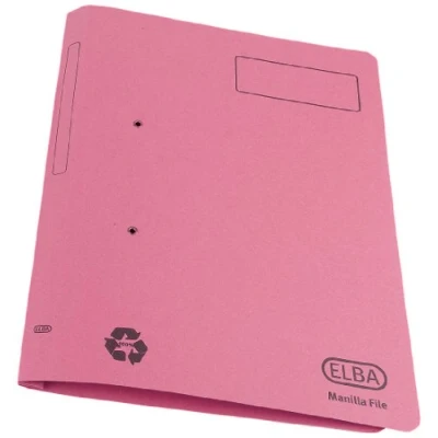 Image of Elba Spirosort Transfer Spring File Recycled 315gsm 35mm Foolscap Pink Ref 30617[Pack of 25]