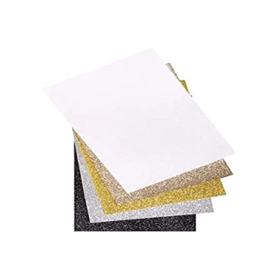 Image of Rayher Set of Five Glitter Felt Sheets, Craft for Fabric Crafts, Card Making and Kids Craft, assorted colours, 100% Polyester, 21x30cm, 53961000