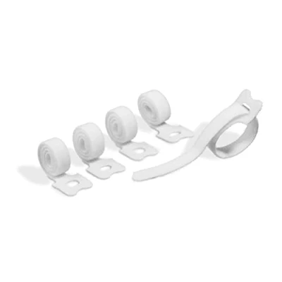 Image of Durable CAVOLINE Cable Management Ties Reusable Self Gripping for Sorting and Bundling Cables Extreme Alternative to Plastic Pack of 5 in White