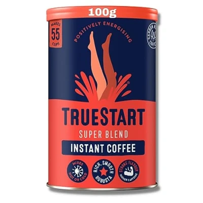 Image of TrueStart Barista Grade Super Blend Instant Coffee 100g (55 Cups), Premium Freeze Dried, Smooth Rich Beans Roast, 100% Full Flavour