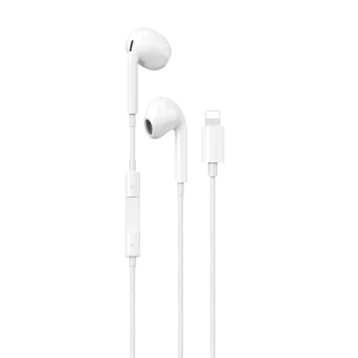 Image of Maplin Wired Earbuds Lightning Hands Free Calling Volume Button White