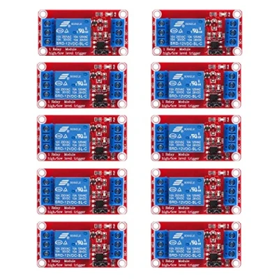 Image of AEDIKO 10pcs Relay Module DC 12V Board 1 Channel with Optocoupler Isolation Support High or Low Level Trigger
