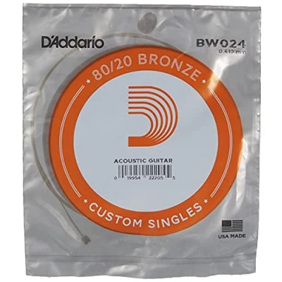 Image of D&#039;Addario .024 Bronze Wound Single String for Acoustic Guitar