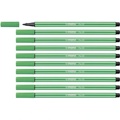 Image of Premium Fibre Tip Pen STABILO 68 Pack of 10 Green