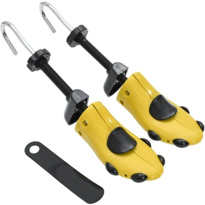 Image of vidaXL Shoe Stretchers with Horn Yellow EU 41 46 Plastic