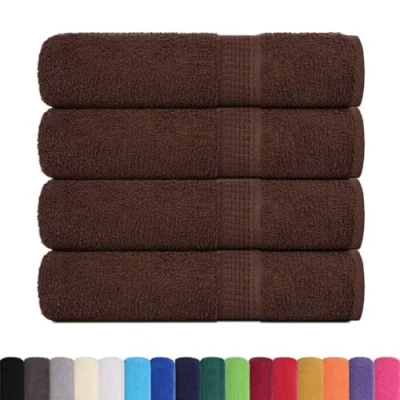 Image of vidaXL hand towels 4 pcs 50x100 cm brown 100% cotton absorbent and soft