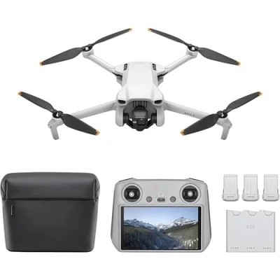 Image of DJI Mini 3 Fly More Combo (DJI RC) Lightweight 3x Mechanical Gimbal Camera Drone with 4K HDR Video, batteries for 114 min Flight Time, Vertical Shooting, 32800ft (10km) Video Transmission