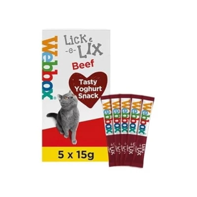 Image of Webbox Lick e Lix Yoghurt with Beef 5pcs (5x15g) (Case of 17)