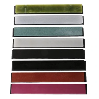 Image of 8PCS Apex Pro Sharpener Garden Sharpening Tool Whetstone Oilstone Holder Stone Set