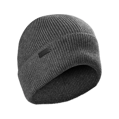 Image of Cole Haan Heritage Rib Cuff Beanie Hat Warm Knit Winter for Men Classic Cuffed Design, Perfect Daily Wear, Guaranteed Grey, One size