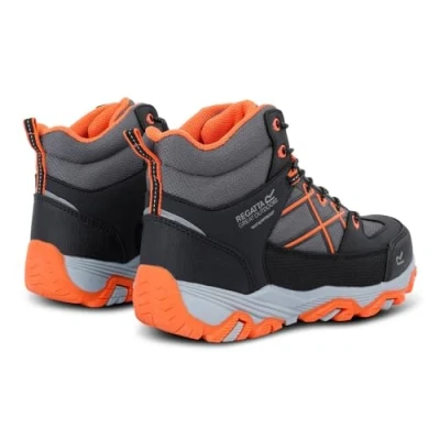 Image of Regatta Kids Waterproof Samaris Iii Walking Boots Black Blaze Orange, Size: Uk 3