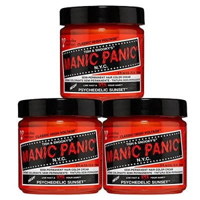 Image of Manic Panic Psychedelic Sunset Classic Creme, Vegan, Cruelty Free, Orange Semi Permanent Hair Dye 2 x 118 ml