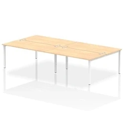 Image of Impulse Bench B2B 4 Person 1600 White Frame Office Desk Maple