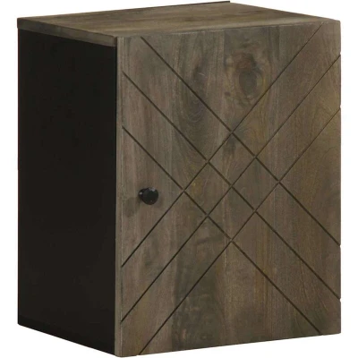 Image of vidaXL Wall mounted Bathroom Cabinet Black 38x33x48 cm Solid Wood Mango