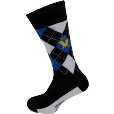 Image of Mazeys Mens Classic Officially Licensed Rock Socks Size 7 to 11 (Madness Argyle Navy)