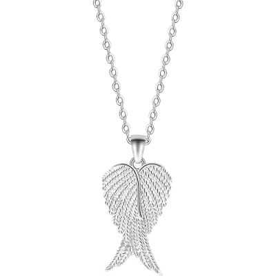 Image of Viwind Necklace Women Angel Wings 925 Sterling Silver Pendant Love Handmade Jewelry Gift With Showcase