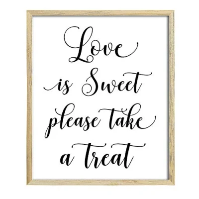 Image of Darling Souvenir Love is Sweet Please Take A Treat Wedding Sign Favor Decor Party Print Favors Signage