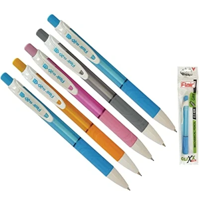 Image of Flair 5 x 0.5mm CLIXX Fine HB Mechanical Easy Grip Pencils Write Draw Sketch