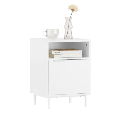 Image of Bedside Table Night Stand Side End Coffee with Door,FBT124 W Sobuy