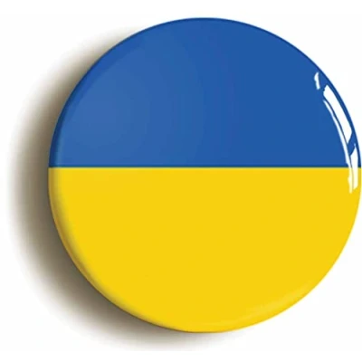 Image of Ozorath UKRAINE UKRAINIAN NATIONAL FLAG BUTTON BADGE (2inch / 50mm diameter)