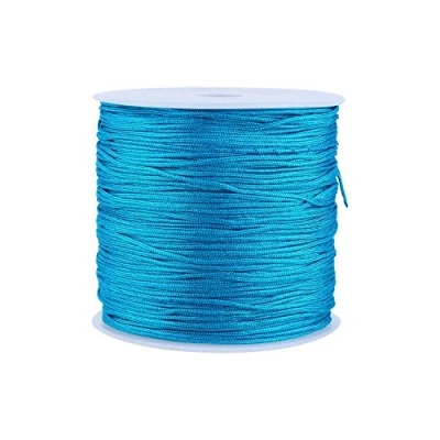 Image of GLOGLOW 20 colors 100M x 0.8mm Rattail Satin Nylon Trim Cord Chinese Knot for Necklace Bracelet Beading (Blue)