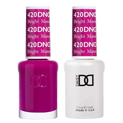 Image of DND Duo Gel &amp; Nail Polish Set Bright Maroon 420 2x15ml