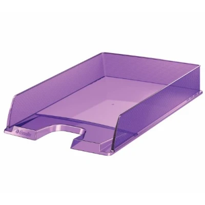 Image of Esselte A4 Europost Letter Tray, Translucent Purple, Pack of 10, Solea Range, 623602
