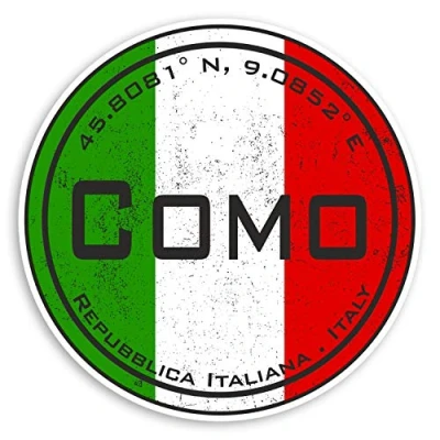 Image of 2 x 10cm Como Italy Vinyl Stickers Italian Flag Travel Sticker Luggage #20584 (10cm Wide)