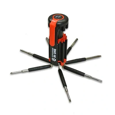 Image of Invero® 8 in 1 Multifunction Screwdriver Tool Set with Super Bright LED Torch Flashlight Ideal for General DIY Maintenance, Home, Kitchen, Computer, Nightwork Repair and More