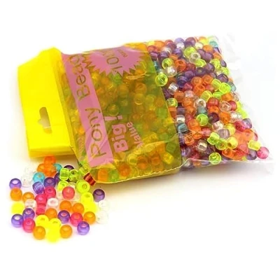 Image of arkCRAFT Plastic Pony Beads Assorted Colours 1000Pcs (Transparent)