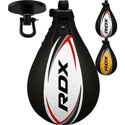 Image of RDX Speed Bag Boxing Ball Hanging Swivel, Genuine Leather Dodge Striking Mount Kit Heavy Duty, MMA Muay Thai Punching Fitness Workout Kicking Martial Arts Training Home Gym Exercise Speedball