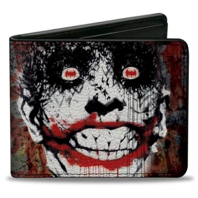 Image of Buckle Down Men&#039;s Bifold Wallet Joker Bi Fold, Multicolor, 4.0&quot; x 3.5&quot;
