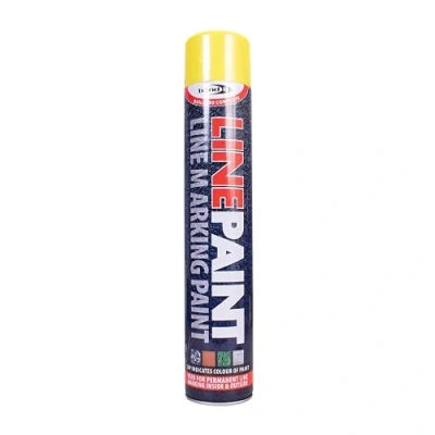 Image of 1X Survey Line Marker Marking Spray Paint 750ml Yellow Permanent