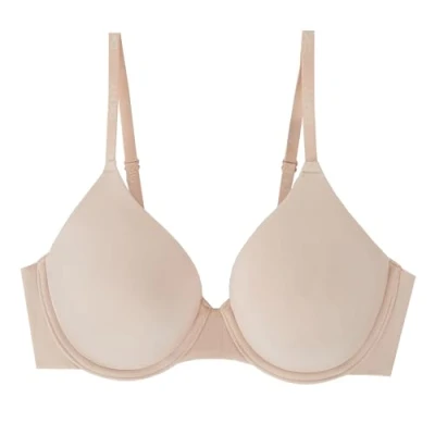 Image of DKNY Women&#039;s Seamless Micro Wired T Shirt Bra, Opaque, Sand, 38D