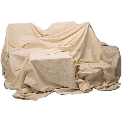 Image of Cotton Dust Sheets for Painting &amp; Decorating Paint Drop Cloth Cover Furniture Washable and Reusable (Cotton, 12ft x 3.5m 3.5m)
