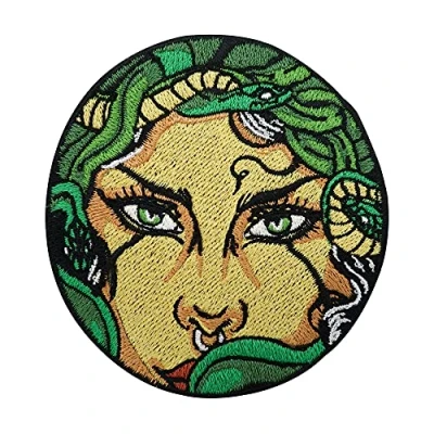 Image of Medusa Snake Iron on Patch Patches, Cobra Embroidery Patch, Punk ironable Retro Badges Finally Home