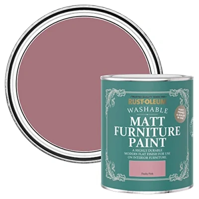 Image of Rust Oleum Pink Furniture Paint in Matt Finish Dusky 750ml