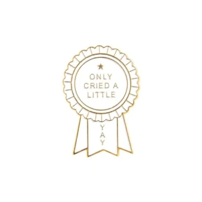 Image of Only Cried A Little Enamel Pin Medal Brooch Lapel Award Buckle Badge Funny Words Clothes Backpacks Hat Decor Gift for Men Women